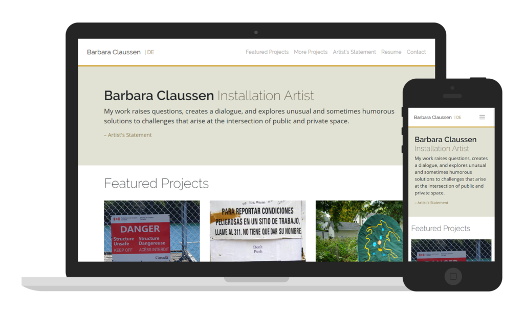 Custom HTML website for Minneapolis artist.